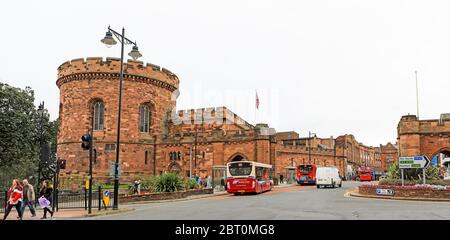 Die Zitadelle, eine mittelalterliche Festung, English Street, Carlisle, Cumbria, England, Vereinigtes Königreich Stockfoto