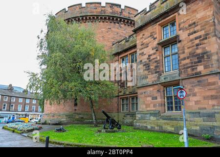 Die Zitadelle, eine mittelalterliche Festung, English Street, Carlisle, Cumbria, England, Vereinigtes Königreich Stockfoto