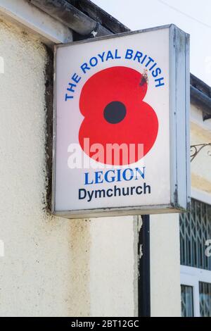 Ein Schild der Royal British Legion bei Dymchurch in Kent. GROSSBRITANNIEN Stockfoto