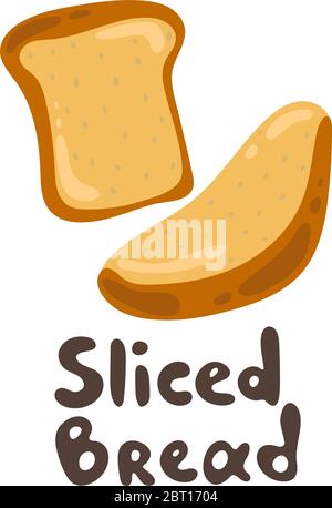 Ein Stück Toast Brot. Isolierte Bäckerei-Symbol auf weißem Hintergrund. EPS10 Vektorgrafik. Mittag-, Abendessen, Frühstück süße Snacks. Mehlprodukte Stock Vektor