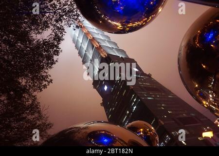 taipei 101 bei Nacht in taiwan Stadt Stockfoto