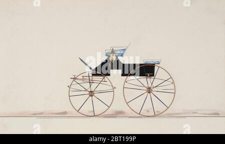 Design für 4-Sitzer Phaeton, ohne Oberteil (ohne Nummer), 1850-70. Stockfoto