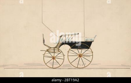 Design für 4-Sitzer Phaeton, ohne Oberteil (ohne Nummer), 1850-70. Stockfoto