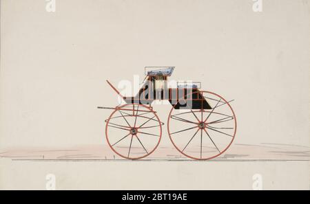 Design für 4-Sitzer Phaeton, ohne Oberteil (ohne Nummer), 1850-70. Stockfoto