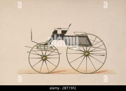 Design für 4-Sitzer Phaeton, ohne Oberteil (ohne Nummer), 1850-70. Stockfoto