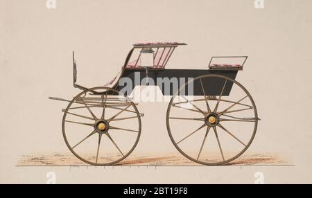 Design für 4-Sitzer Phaeton, ohne Oberteil (ohne Nummer), 1850-70. Stockfoto