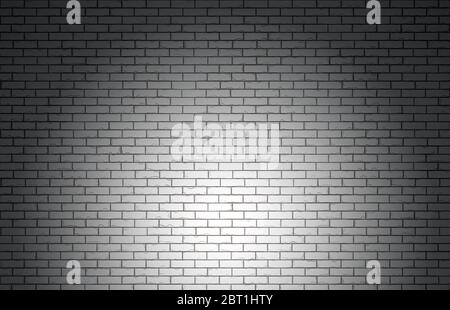 Ziegelwand mit Spotlight-Effekt Stockfoto