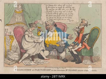 Auflösung der Partnerschaft, oder die fleißige Frau Clarke Liquidation Up her Accounts, 15. Februar 1809. Stockfoto
