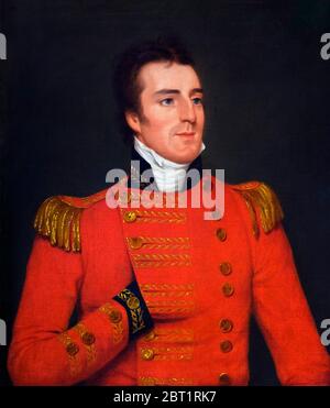 Feldmarschall Arthur Wellesley, 1. Herzog von Wellington, Porträtmalerei von Robert Home, Öl auf Leinwand, 1804. Stockfoto