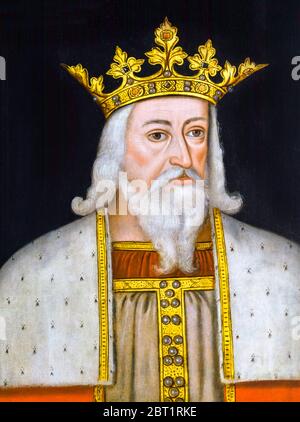 König Edward III. Von England (1312-1377), Porträtmalerei, Öl auf Tafel, Anfang 17. Jh. von unbekannter Künstlerin Stockfoto