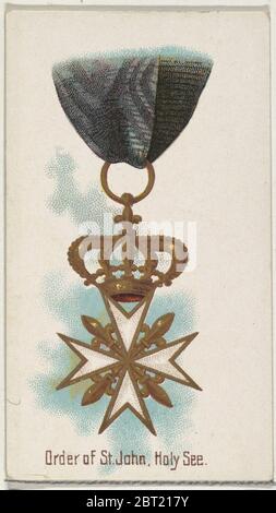 Orden des Heiligen Johannes, Heiliger Stuhl, aus der Serie World's Decorations (N30) für Allen & amp; Ginter Zigaretten, 1890. Stockfoto