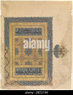 Eröffnungsfolio des 26. Bandes des "Anonymen Bagdad-Qur'an", A.H. 706/ A.D 1306-7. Stockfoto