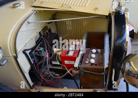 Diese elektrische Batterie angetrieben Ford Modell A, befindet sich im Totem Bight State Historical Park, Totem Bight State Historical Park, Ketchikan, Alaska, US Stockfoto