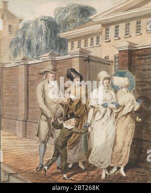 Sonntagmorgen vor dem Arch Street Meeting House, Philadelphia, 1811-ca. 1813. Stockfoto