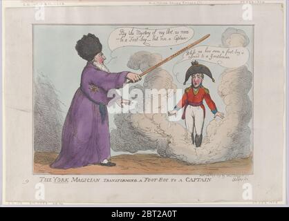 Der York Magier, der einen Foot-Boy in einen Captain verwandelt, 25. Februar 1809. Stockfoto