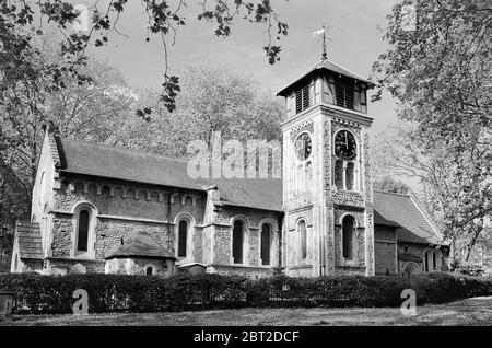 Das Äußere der historischen Old St Pancras Church in der Nähe von King's Cross, London, Großbritannien Stockfoto