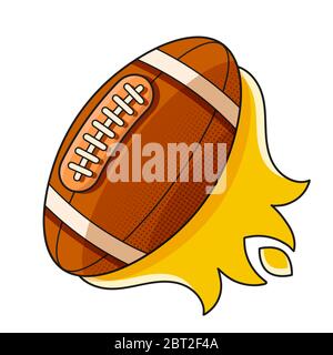Silhouette EINES Fußball-Feuerball Fliegen . Der Hintergrund ist EINE separate Ebene, die Farbe kann mit einem Klick geändert werden. Stock Vektor