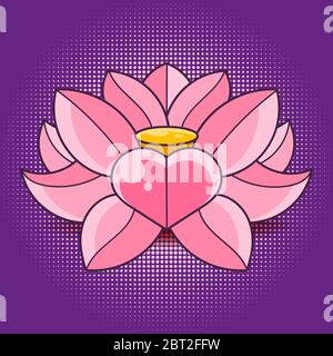 Lotusblume Im Zierstil. Geometrisches Element Von Hand Gezeichnet. Perfekte Karten Für Jede Andere Art Von Design, Geburtstag Und Andere Feiertage, Medaillon, Yoga, Stock Vektor