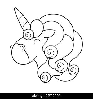 Süßes Einhorn. Vektor Cartoon Charakter Illustration. Design für Kind T-Shirt, Malbuch. Mädchen, Kind. Magic Concept. Isoliert auf weißem Hintergrund Stock Vektor