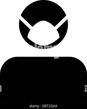 Gesichtsmaske Symbol Vektor für Virenschutz Person Profil männlich Avatar Symbol für medizinische und medizinische Versorgung in einer Glyphe Piktogramm Abbildung Stock Vektor