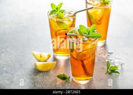 Erfrischender Eistee Stockfoto