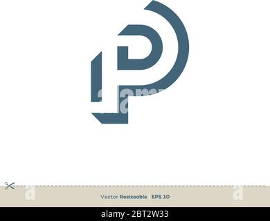 Buchstabe P Symbol Vektor Logo Vorlage Illustration Design. Vektor EPS 10. Stock Vektor
