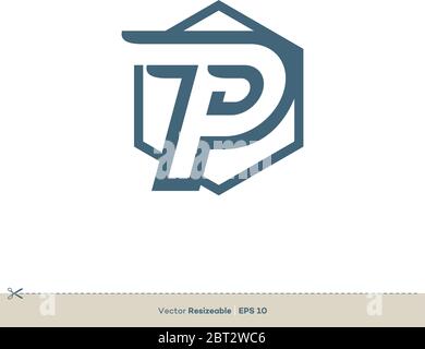 Buchstabe P Symbol Vektor Logo Vorlage Illustration Design. Vektor EPS 10. Stock Vektor
