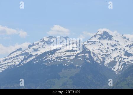 Blick auf die Berge der Schweiz Stockfoto