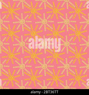 Sonnen mit kleinen Blumen nahtlose Vektor-Muster Stock Vektor