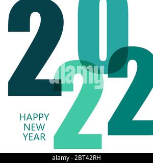 Frohes Neues Jahr 2022 Design-Vorlage. Modernes Design für Kalender, Einladungen, Grußkarten, Weihnachtsflyer oder Drucke. Stock Vektor