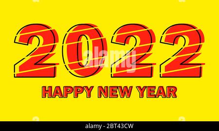 Frohes Neues Jahr 2022 Design-Vorlage. Modernes Design für Kalender, Einladungen, Grußkarten, Weihnachtsflyer oder Drucke. Stock Vektor