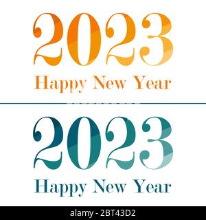 Frohes Neues Jahr 2023 Design-Vorlage. Modernes Design für Kalender, Einladungen, Grußkarten, Weihnachtsflyer oder Drucke. Stock Vektor
