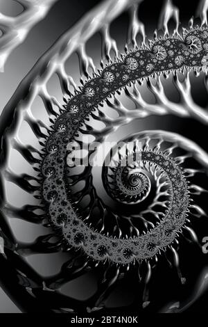 Wunderschöne Tapete mit Außerirdischen. Surreale 3D-Illustration. Stockfoto