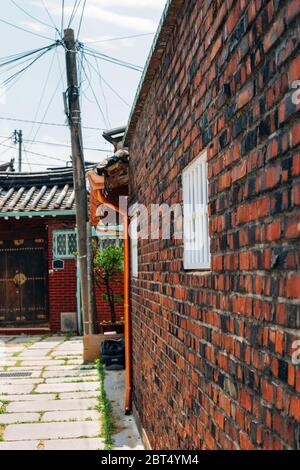 Seongbuk-dong Straße Koreanisch traditionelles Haus in Seoul, Korea Stockfoto