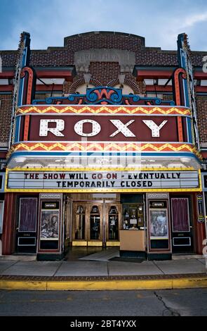 Das Roxy Kino ist wegen einer Schließung geschlossen Stockfoto