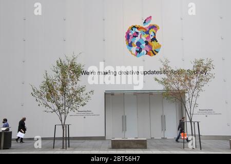 Sydney, Australien. Mai 2020. Apple Store in der George Street wegen Renovierungsarbeiten geschlossen. Bild: Richard Milnes/Alamy Stockfoto