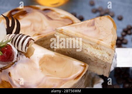 Kaffee Sahne geschichteten Kuchen Stock Foto Stockfoto