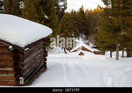 MT00510-00....MONTANA - Gebäude in der alten Bergbaustadt Garnet erhalten. Stockfoto