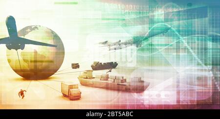 Supply Chain Software Lösung für globale Netzwerk Konzept Stockfoto