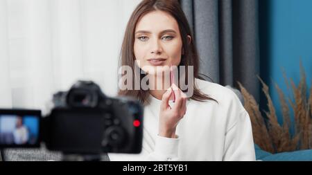 Schönheit blogger Aufnahme Makeup Tutorial Stockfoto