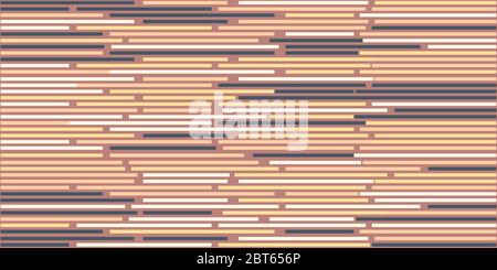 Verblasste Linien auf einem rötlichen Hintergrund. Kleine verblasste parallele Linien oder Linien oder lange Rechtecke. Verblasste blaue, orange und gelbe Farben. Hintergrund für Sie Stock Vektor