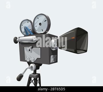 Vintage Cinema Kamera auf weiß Stock Vektor