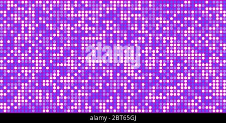 Blaue und weiße Kreise auf violettem Hintergrund. Kleine Kreise als Partikel gleichmäßig zueinander. Leuchtende Farben. Hintergrund für Plakate, Banner, Busine Stock Vektor