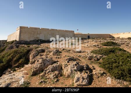 Festung Fortaleza de Sagres in Portugal Stockfoto