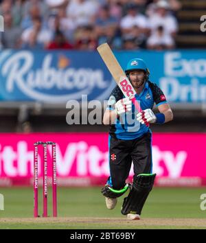 Riki Wessels im Finale der Vitality Blast am 21. September 2019 gegen die Essex Eagles um die Worcester Rapids Stockfoto