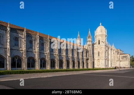 Das Kloster Mosteiro dos Jerónimos in Lissabon Stockfoto