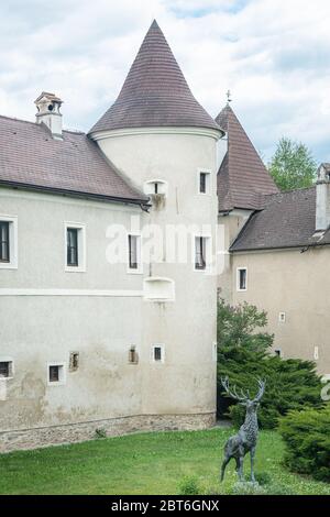 Schloss Waldeichs im Waldviertel im Frühling Stockfoto