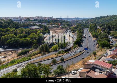 Luftaufnahme der Stadt in Lissabon Hauptstadt von Portugal Stockfoto