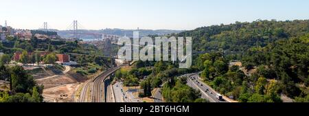 Luftaufnahme der Stadt in Lissabon Hauptstadt von Portugal Stockfoto