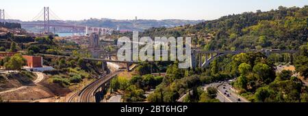 Luftaufnahme der Stadt in Lissabon Hauptstadt von Portugal Stockfoto